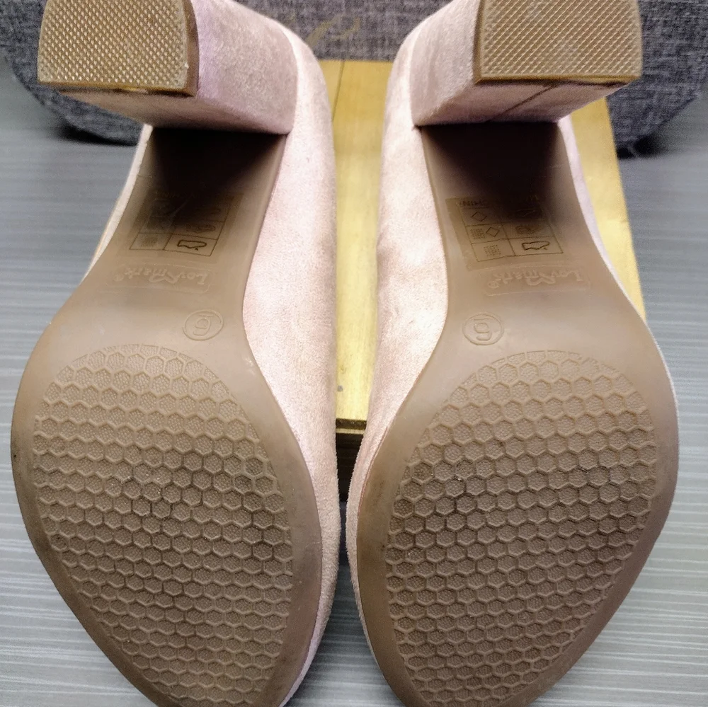Lov 💕 Mark Dusty Rose Pink Suede Closed Toe Block Heel Dress Shoes 6 Pre-owned - Picture 13 of 13